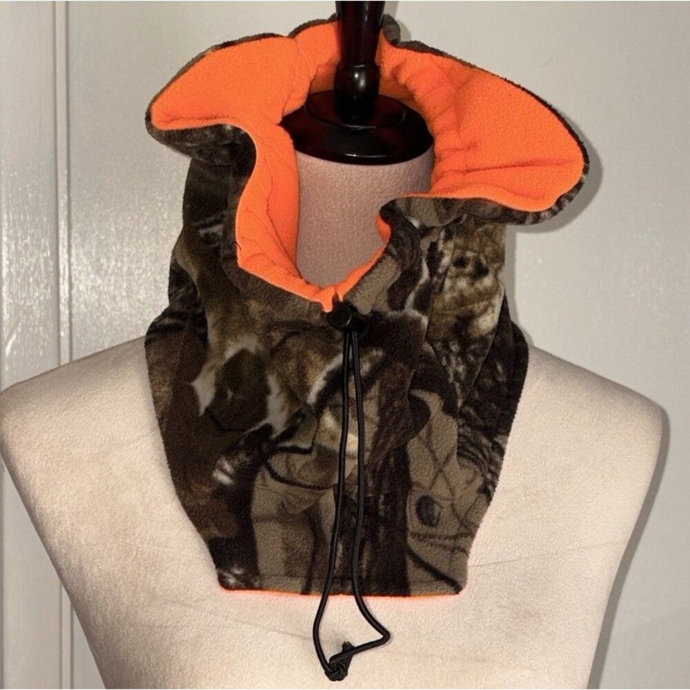 Remington Reversible Fleece Neck Gaiter Warmer Camo / Blaze Orange Adjustable